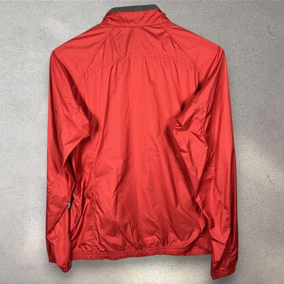 Lands’ End Windbreaker Jacket Womens Small Red Lightweight Zip Up Pockets Active - Picture 2 of 8
